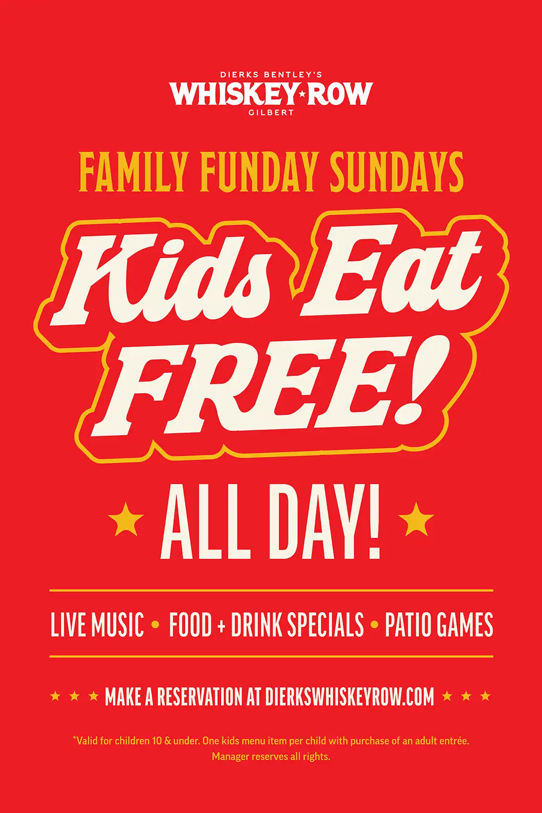 WR GLB FAMILY FUNDAY SUNDAYS KIDS EAT FREE 24x36