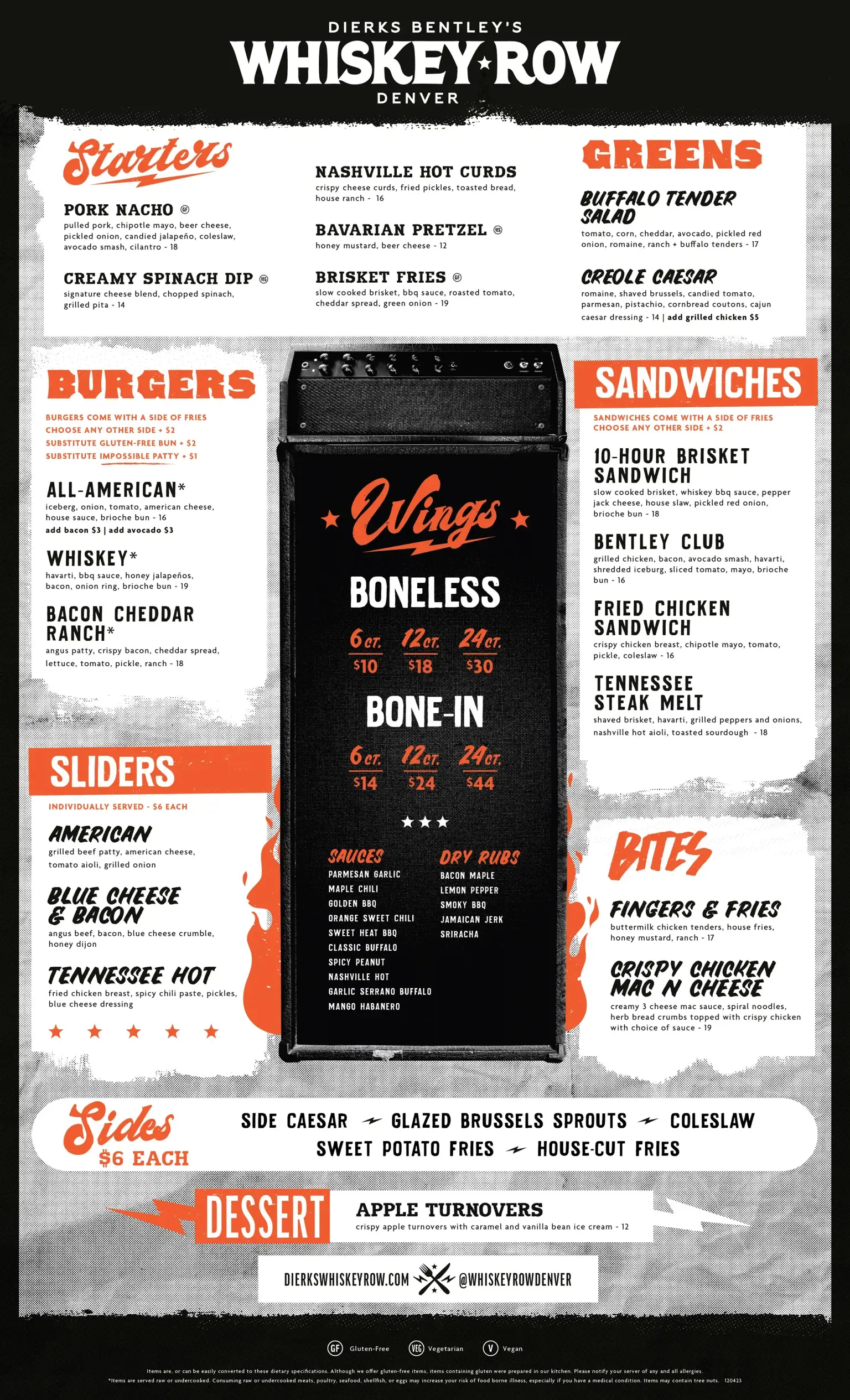 denver country bar and restaurant food menu