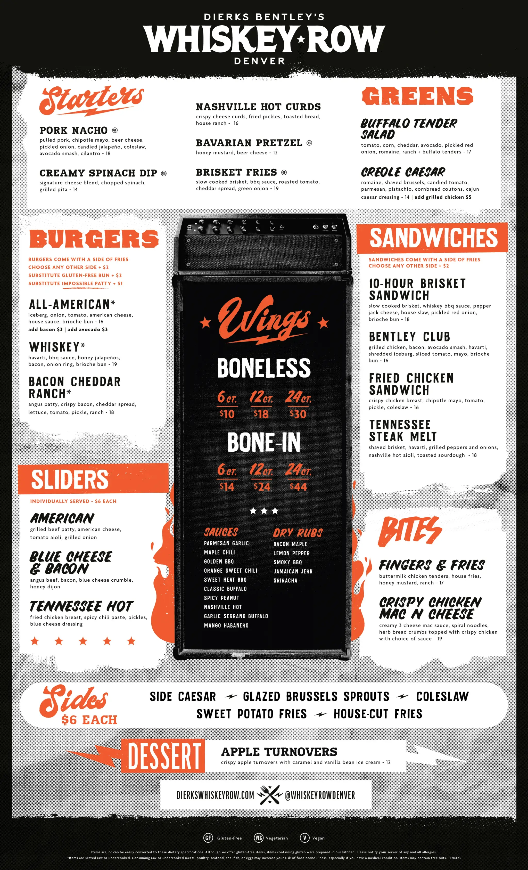 denver country bar and restaurant food menu